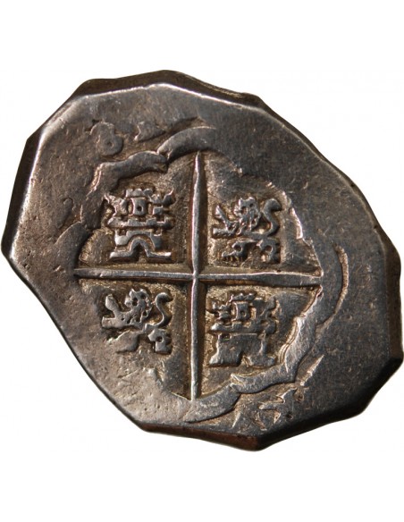 ESPAGNE OU COLONIES, PHILIPPE II, III, IV - COB 4 REALES ARGENT 1555 / 1565 - MONNAIE DE PIRATE