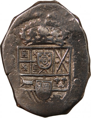 ESPAGNE OU COLONIES, PHILIPPE II, III, IV - COB 4 REALES ARGENT 1555 / 1565 - MONNAIE DE PIRATE