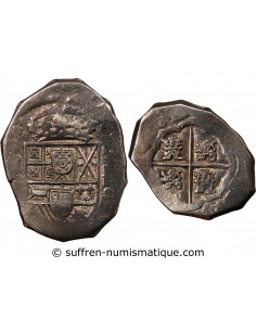 ESPAGNE OU COLONIES, PHILIPPE II, III, IV - COB 4 REALES ARGENT 1555 / 1565 - MONNAIE DE PIRATE