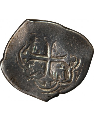 ESPAGNE OU COLONIES, PHILIPPE II, III, IV - COB 2 REALES ARGENT 1555 / 1565 - MONNAIE DE PIRATE