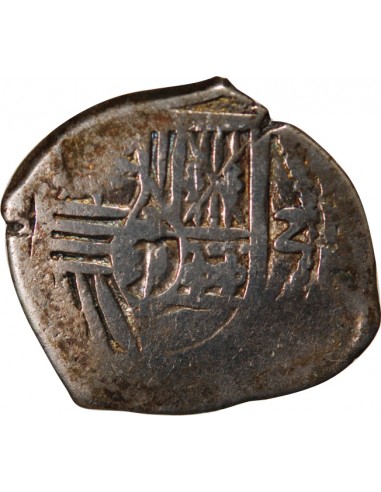 ESPAGNE OU COLONIES, PHILIPPE II, III, IV - COB 2 REALES ARGENT 1555 / 1565 - MONNAIE DE PIRATE