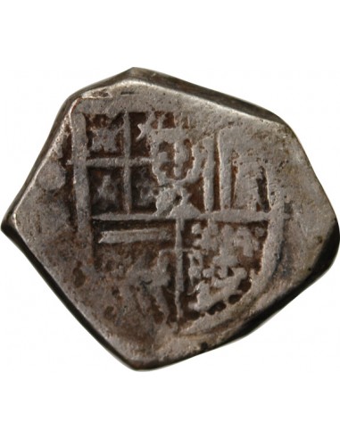 ESPAGNE OU COLONIES, PHILIPPE II, III, IV - COB 2 REALES ARGENT 1555 / 1565 - MONNAIE DE PIRATE