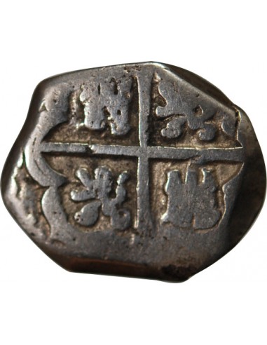 ESPAGNE, PHILIPPE II, III, IV - COB 2 REALES ARGENT 1555 / 1565 SEVILLE - MONNAIE DE PIRATE